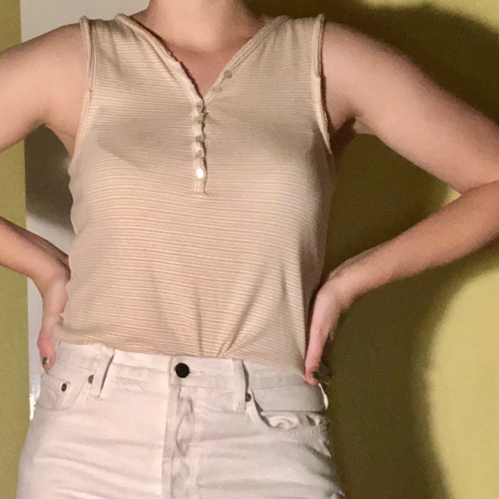 Anthropologie NWT 9-H15 STCL orange striped tank